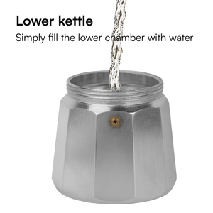 Iconic 6-Cup Stovetop Espresso Maker Portable Silver <span class=keywords><strong>Moka</strong></span> <span class=keywords><strong>Express</strong></span> Pot Real Italian Coffee Maker en Aluminio Metal - Product Image 5