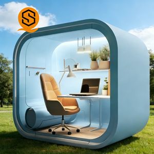 Cabines <span class=keywords><strong>de</strong></span> bureau insonorisées au design minimaliste en alliage d'aluminium moderne, bâtiments <span class=keywords><strong>de</strong></span> bureaux préfabriqués, ateliers, <span class=keywords><strong>salle</strong></span> <span class=keywords><strong>de</strong></span> <span class=keywords><strong>bain</strong></span> extérieure - Product Image 1