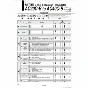AC40C-06DG-B รวมแผ่นกรองอากาศนิวเมติก SMC - Product Image 1