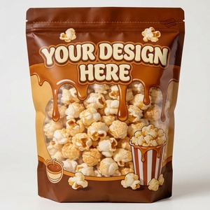 Bolsa personalizada con cierre superior para envasar palomitas de maíz y otros snacks, bolsa de mylar con cierre hermético. - Product Image 1