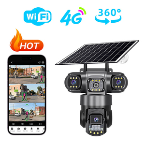 6MP V380 Pro 2 1 ai tích hợp năng lượng mặt trời an ninh ánh sáng CCTV Camera IP 4G hai chiều nói chuyện 3 ống kính 200W Điện nhựa LED đường phố Pin - Product Image 2