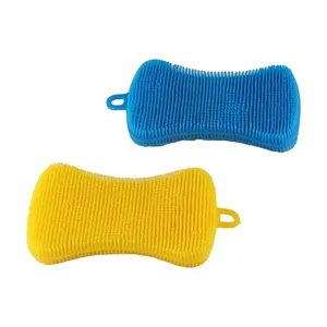 Double Sided Soft <b>Silicone</b> Dishwashing Brush Eco-Friendly Flexible Cleaning <b>Tool</b> for Kitchen Reusable Washing Brushes - Product Image 3