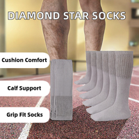 Chaussettes de sport montantes en coton premium antidérapantes, 6 paires, pour hommes grandes tailles