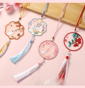 Pendentif brodé fait main DIY, style ethnique, broderie de Suzhou, thème paysage double face - Product Image 6