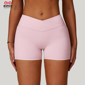 Celana pendek Gym wanita, bawahan olahraga lari cepat kering, 4 cara regang untuk latihan kebugaran bernafas atletik - Product Image 1