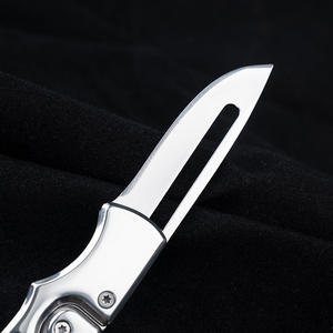Mini cuchillo plegable de astilla, cuchillo de bolsillo mágico mecánico 3Cr13Mov, mango de Metal retráctil para exteriores, cuchillos Edc de supervivencia - Product Image 3