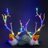 Pince à cheveux lumineuse en forme de bois de cerf de Noël, style Mori, accessoires de performance pour enfants et filles, vente chaude