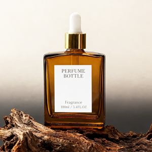 Botellas de Vidrio Ámbar Cuadradas de Lujo de 30 ml, 50 ml y 100 ml con Gotero y Tapa Dorada Oscura para Cosméticos - Product Image 4