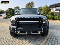 Accessoires Jetour T2 : Grille avant LED Aile de Dragon Argentée, ABS Noir Brillant, Sans Perçage, 2024-2026