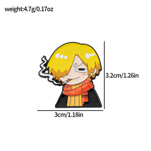 Venta al por mayor <span class=keywords><strong>100</strong></span> tipos Anime Logo insignia sombrero broche dibujos animados una pieza Luffy Zoro Nami Sanji Metal esmalte Collar broche alfileres - Product Image 6