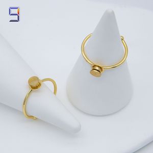 Jiuwus Popular 14K Juego de anillos giratorios de molino de viento chapado en oro, <span class=keywords><strong>Bea</strong></span>, Material de joyería hecho a mano Diy divertido, Qingdao - Product Image 4