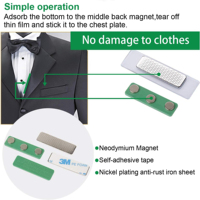 Porte-badge magnétique personnalisé en néodyme, clips magnétiques autocollants pour badge d'identification du personnel, pour badge d'identification d'entreprise sans épingles