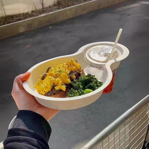 Tại Gói Dùng Một Lần Phân Hủy Sinh Học Hai-Ngăn Cà Phê Uống Cup Chủ Hội Đồng Quản Trị Sáng Tạo Dày Khay Giấy Cho Các Bên Nóng - Product Image 4