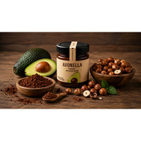 Pâte à tartiner biologique Avonella aux noisettes et cacao 240 g - Texture veloutée - Bouteille en verre