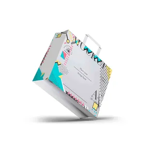 Sacos De Papel De Luxo Reciclado Do Presente Do Cartão Do Personalizado E Caixas Com Alça Com Seu Próprio Logotipo Para O Saco De Compras