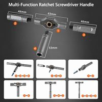 Kit de tournevis à cliquet 43 en 1 avec magnétiseur et barre de levier, ensemble d'outils manuels multifonctionnels pour l'entretien industriel ANDUUK