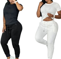 Ensemble élégant décontracté deux pièces pour femme : pull et pantalon en maille douce haut de gamme, longueur longue, col rond, épaules tombantes, idéal pour le tricot