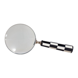 Lente d'ingrandimento decorativa con manico geometrico, accessorio da scrivania per casa e ufficio, elemento decorativo per mensola del soggiorno - Product Image 4