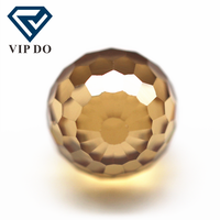 Perles rondes à facettes de 3mm-12mm, champagne/d-champagne, zircone cubique, gemmes en vrac, perles de boule à facettes synthétiques, pierres CZ, trou de perçage