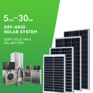 ระบบพลังงานแสงอาทิตย์กำลังสูง 6KW 7KW 10KW พร้อมแบตเตอรี่ลิเธียมแบบไฮบริด MPPT สำหรับใช้ในบ้าน เชื่อมต่อระบบไฟฟ้าในยุโรป 5KWH ปรับแต่งได้ตามความต้องการ - Product Image 1