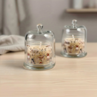 Ensemble cadeau de bougies aromatiques en cire de paraffine réutilisable et durable dans un bocal en verre avec couvercle en verre de luxe pour Noël et Ramadan