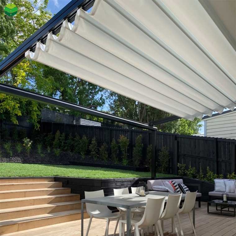 Aluminium Waterproof Retractable Pergola Pvc Roof