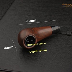 Pipa Minimalista in Legno Laccato Sanda, Filtro Portatile Opaco, Pipa Dritta Artigianale per Tabacco Secco, Accessori Classici per Fumatori - Product Image 5