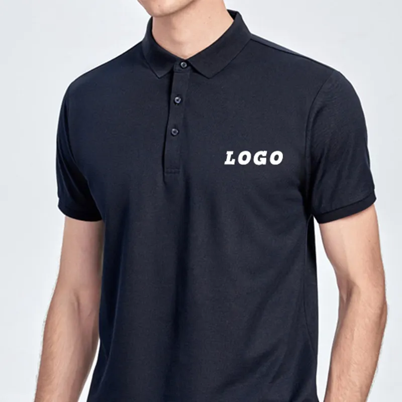 Custom Hoge Kwaliteit Heren Polo T-Shirt Custom Logo Fit Droog 90% Polyester 10% Spandex Golf Polo Shirt