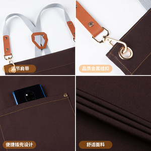 Delantal Publicitario Personalizado con Tirantes para los Hombros, Talla Única, Poliéster Impermeable, para Restaurante o Bar - Product Image 2