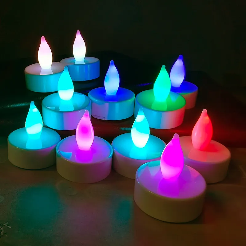 LED cadılar bayramı RGB tam renkli yanıp sönen noel küçük çay ışık mum yaratıcı itirafı düğün yol lider gece lambası