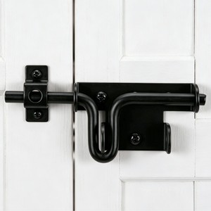 Loquet de porte Shunkai en fer noir robuste pour portes en bois et clôtures, accessoire universel - Product Image 2