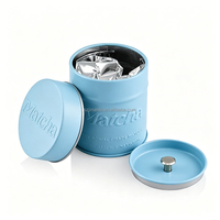 Boîte en fer blanc ronde personnalisée avec logo en relief, double couvercle hermétique, 30/40/50g, pour thé, café, capsules, cadeaux, voyage, stockage, qualité alimentaire