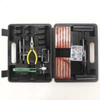 Kit de réparation de pneus portable Toolon en acier au carbone pour pneus sans chambre à air, ensemble de 71 pièces comprenant des pinces à patchs pour pneus, des couteaux, modèle A8