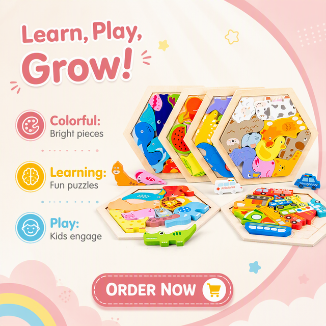 Animal for Manufacturer Wholesale Wooden Puzzles 51~100 Pieces Wooden Building Blocks Games Educational Toys Children Aged