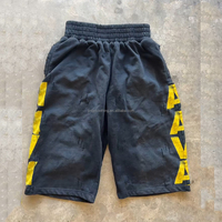 Shorts de survêtement pour homme, coupe ample 3/4, imprimés DTG personnalisés OEM, effet vieilli, délavé à l'acide, longueur genou