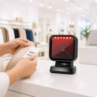 Lecteur de codes QR omnidirectionnel 2D professionnel USB pour ordinateur de bureau, idéal pour les supermarchés, les commerces de détail et les systèmes de point de vente (en stock)
