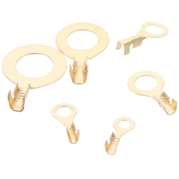 Cosses de câble annulaires non isolées de 3,2 à 6,2 mm, assortiment de connecteurs nus, connecteurs de câbles, cosses en laiton