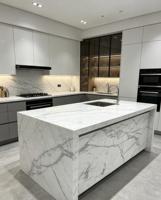 PAIA Marbre Blanc Calacatta Haut de Gamme Naturel pour Hôtels et Résidences, Élégant, Imperméable, Moderne, Poli, Grande Dalle, Design Graphique Intérieur