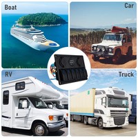 Panneau de commutation à bascule marin 6 gangs avec LED bleue, voltmètre numérique 12V 24V, double prise USB QC3.0 et allume-cigare pour bateau et camping-car
