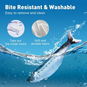 ของเล่นแมวแบบการ์ตูนสมัยใหม่ รูปปลา<span class=keywords><strong>กระโดด</strong></span> ช่วยให้แมวเพลิน คลายเหงา ผ้าแคนวาสกันรอยขีดข่วน ของเล่นแมวอัตโนมัติ - Product Image 4