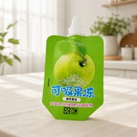 Pochettes souples recyclables de qualité alimentaire avec bec verseur, personnalisables, pour l'emballage de liquides, vente en gros pour le stockage de boissons, de gelées et de purées de fruits