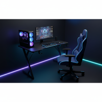 Table de jeu RGB personnalisée bon marché d'usine avec lumières LED pour joueur Bureau Grand bureau ergonomique noir pour ordinateur de jeu