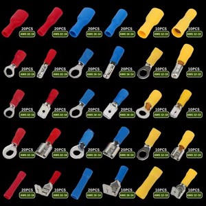 480/300/280 pz connettore cavo isolato filo elettrico crimpatura vanga anello di testa forcella Set anelli laminati morsetti Kit assortiti - Product Image 4