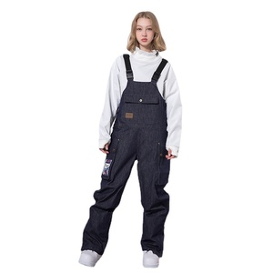 2023 hommes femmes Ski bavoir hiver neige pantalon en plein air Snowboard pantalon coupe-vent imperméable respirant combinaisons Ski salopette bavoir - Product Image 2