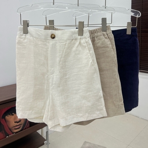 Pantaloncini Cargo da <span class=keywords><strong>Donna</strong></span> su Misura 100% <span class=keywords><strong>Lino</strong></span> a Vita Media, Impermeabili e Traspiranti, ad Asciugatura Rapida, per l'Estate e il Tempo Libero - Product Image 1