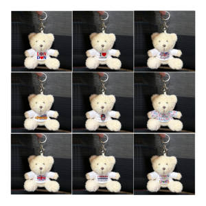 टी-शर्ट कस्टम लोगो के साथ 11 सेमी भरा हुआ टीशर्ट कस्टम लोगो मुद्रण शहर का नाम कंपनी उपहार छोटे आकार भालू - Product Image 1