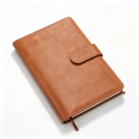 Cuaderno de Cuero de Alta Calidad Personalizable A5 con Tapa Dura para Reuniones de Trabajo, Uso Escolar, con Encuadernación Cosida con Hilo