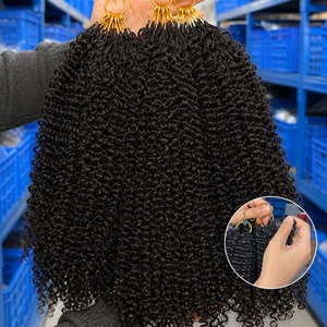 Extensioni per <span class=keywords><strong>capelli</strong></span> ricci afro all'uncinetto, 100% naturali, pre-selezionate, invisibili, per trecce boho - Product Image 1