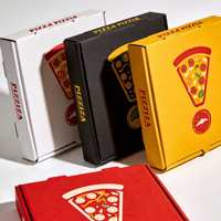 Vente chaude, boîte à pizza personnalisée en usine, 6, 8, 12, 24 pouces, boîte à pizza imprimée, finition brillante et mate, revêtement UV, boîte à pizza avec logo