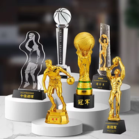 Trophée en cristal K9 fait main en gros de l'usine de Pujiang, pour basketball/football/volley-ball, avec gravure laser personnalisée et logo